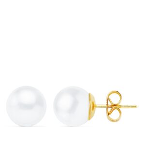 18K PENDIENTES PERLA CULTIVADA 7-7 MEDIA MM CIERRE PRESION