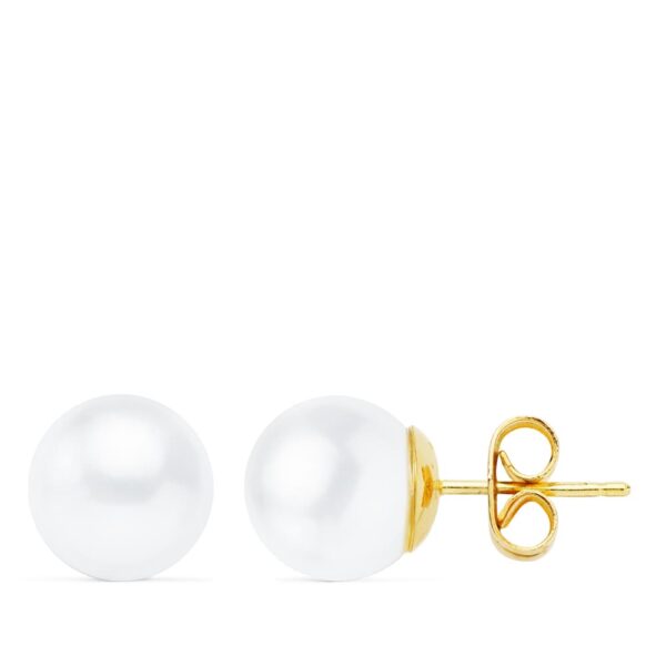 18K PENDIENTES PERLA CULTIVADA 7-7 MEDIA MM CIERRE PRESION