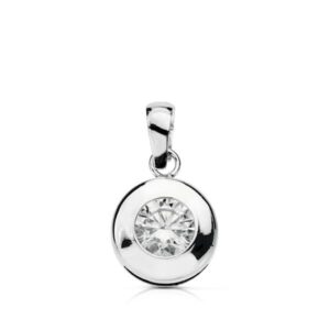 18K COLGANTE CHATON CIRCONITA ORO BLANCO 5.5 MM