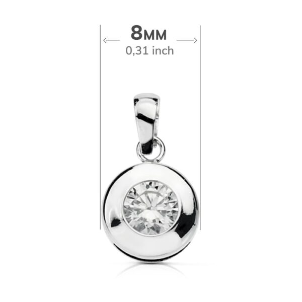18K COLGANTE CHATON ORO BLANCO 8.5 MM - Imagen 2