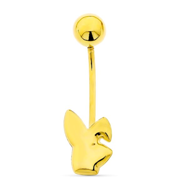 18K PIERCING ORO AMARILLO CONEJO LISO