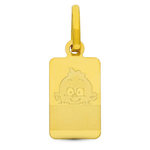 18K PLACA CHAPA ORO AMARILLO BEBE 16X8 MM