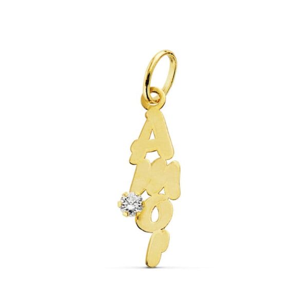 18K COLGANTE ORO AMARILLO AMOR CIRCONITA 19X6 MM