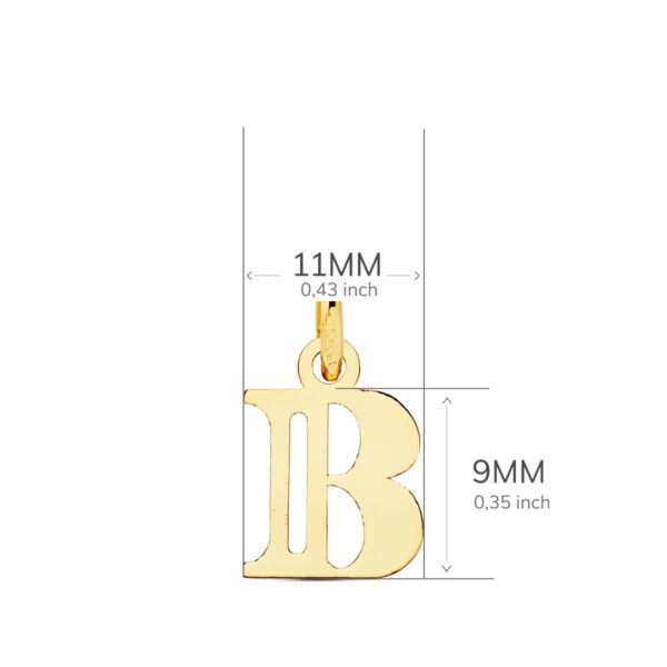 18K COLGANTE ORO AMARILLO LETRA " B " . 11X9 MM - Imagen 2