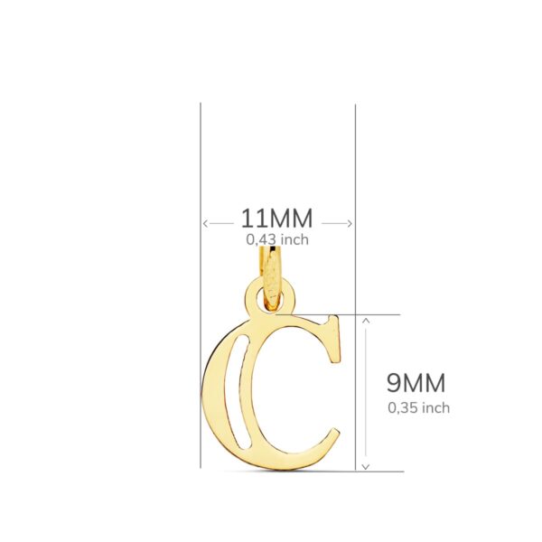 18K COLGANTE ORO AMARILLO LETRA " C " 11X9 MM - Imagen 2
