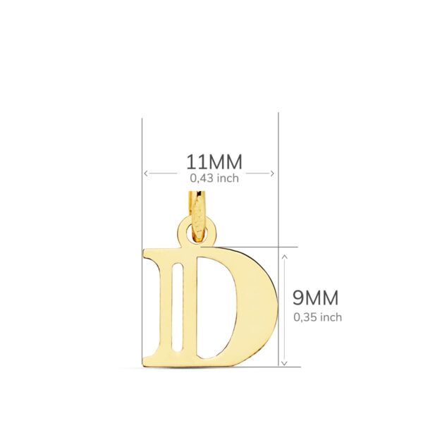18K COLGANTE ORO AMARILLO LETRA " D " . 11X9 MM - Imagen 2
