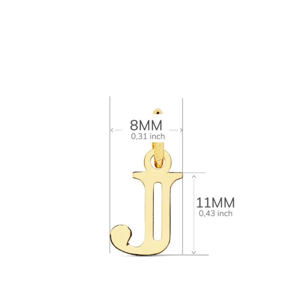 18K COLGANTE ORO AMARILLO LETRA " J ". 11X8 MM - Imagen 2