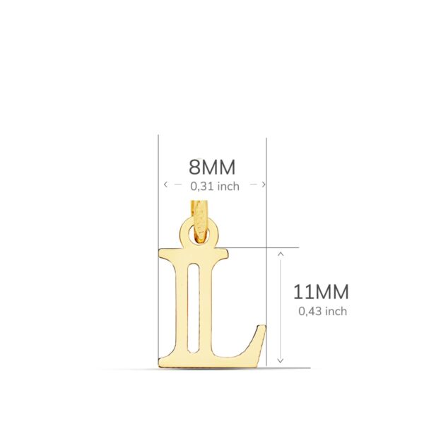 18K COLGANTE ORO AMARILLO LETRA " L " . 11X8 MM - Imagen 2