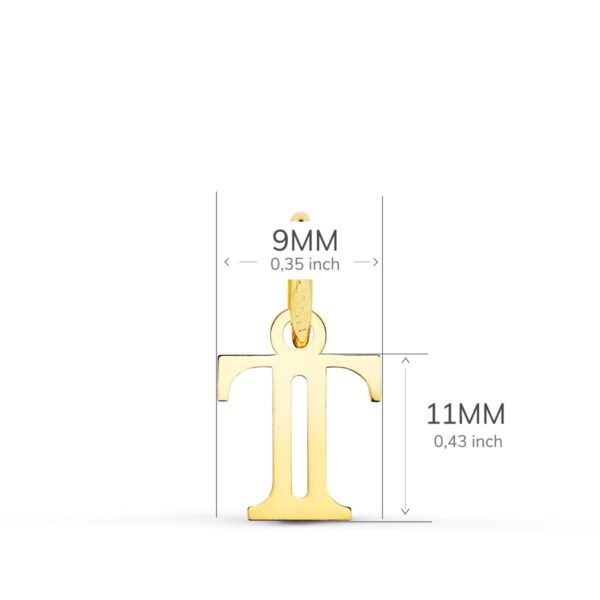 18K COLGANTE ORO AMARILLO LETRA " T " . 11X9 MM - Imagen 2