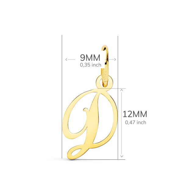 18K COLGANTE ORO AMARILLO LETRA " D " . 12X9 MM - Imagen 2