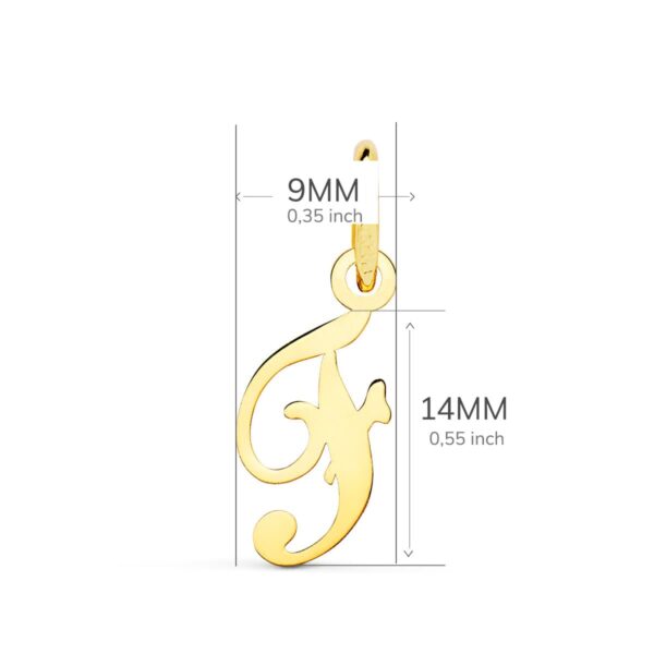 18K COLGANTE ORO AMARILLO LETRA " F " 14X9 MM - Imagen 2