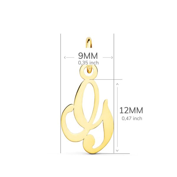 18K COLGANTE ORO AMARILLO LETRA " G " . 12X9 MM - Imagen 2