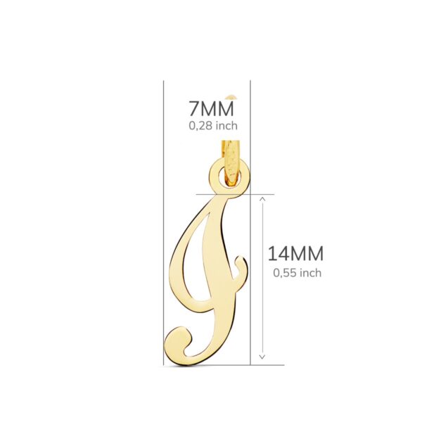 18K COLGANTE ORO AMARILLO LETRA " I " 14X7 MM - Imagen 2
