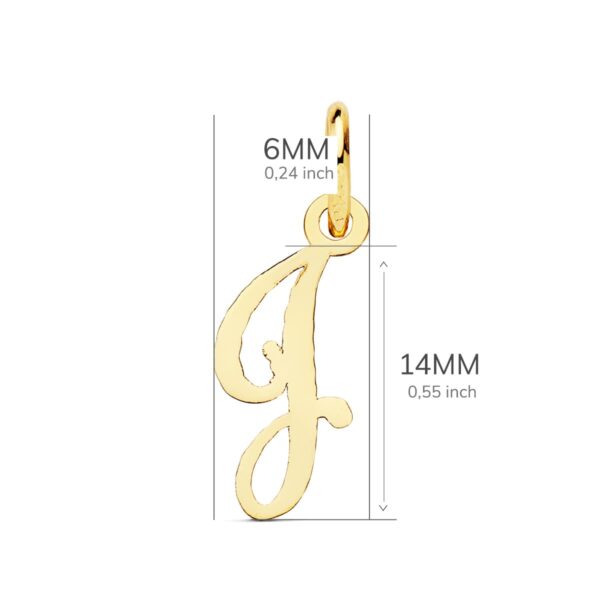 18K COLGANTE ORO AMARILLO LETRA " J " . 15X6 MM - Imagen 2