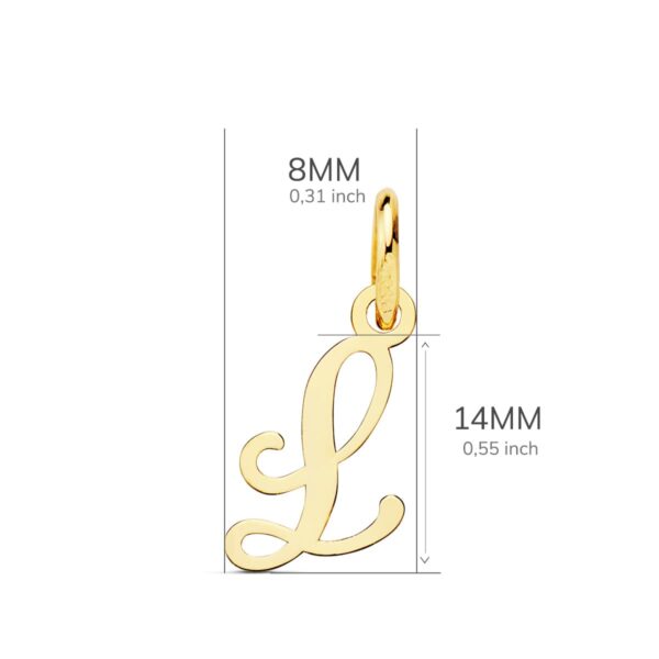 18K COLGANTE ORO AMARILLO LETRA " L " . 10X8 MM - Imagen 2