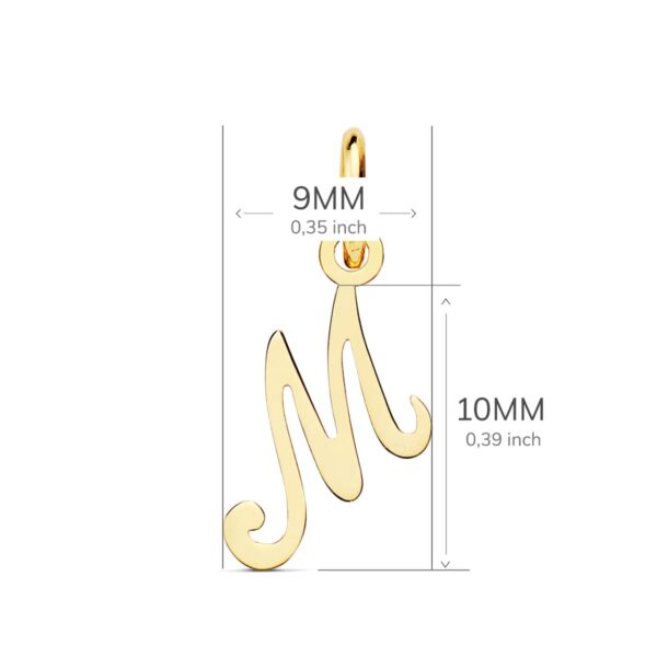 18K COLGANTE ORO AMARILLO LETRA " M " 10X9 MM - Imagen 2