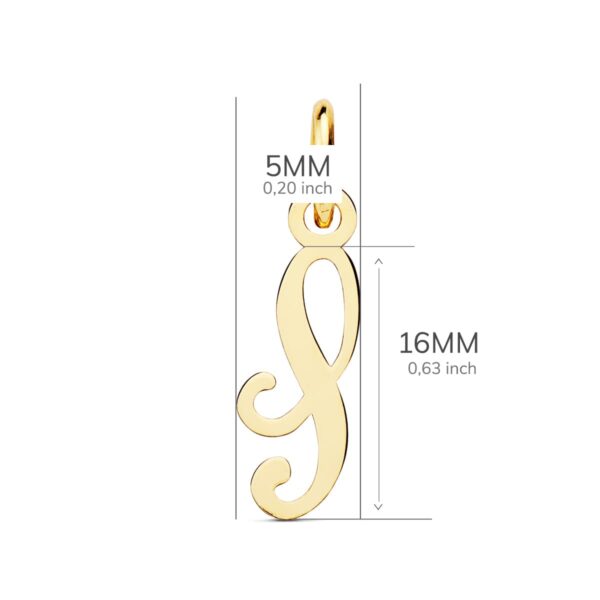 18K COLGANTE ORO AMARILLO LETRA " S " 16X5 MM - Imagen 2