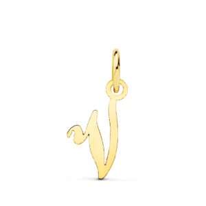 18K COLGANTE ORO AMARILLO LETRA " V " 15X12 MM