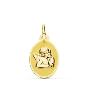 18K MEDALLA ORO AMARILLO ANGELITO BURLON. 17X10 MM