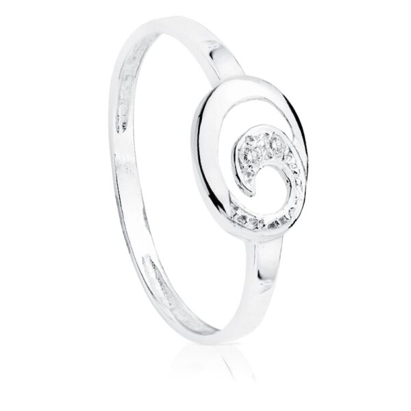 18K SORTIJA ORO BLANCO 2 DIAMANTES TALLA BRILLANTE 0.016 QTS. 9X7 MM