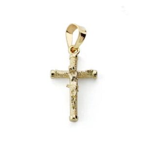 9K CRUZ ORO AMARILLO CRISTO 19X10X1.5 MM