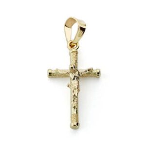 9K CRUZ ORO AMARILLO CRISTO 19X10.5X1.5 MM