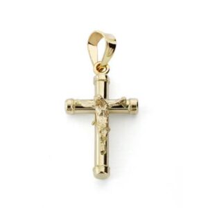 9K CRUZ ORO AMARILLO CRISTO 18X10 MM