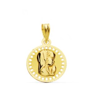 18K MEDALLA ORO AMARILLO VIRGEN NIÑA 17X14 MM