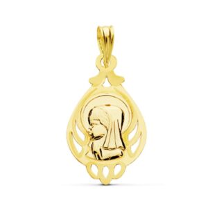 18K MEDALLA ORO AMARILLO VIRGEN NIÑA 21X12 MM