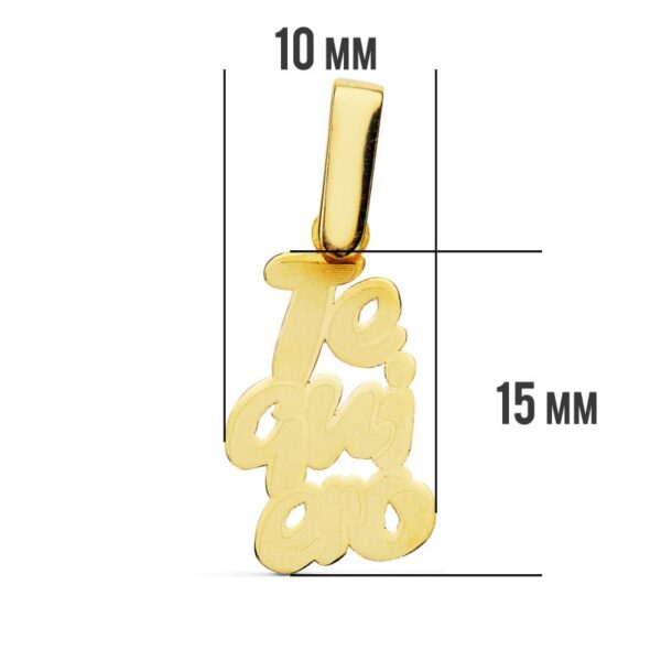 18K COLGANTE ORO AMARILLO " TE QUIERO " LASER. 17X10 MM - Imagen 2
