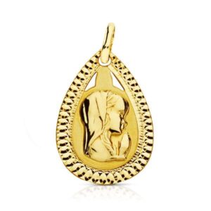 9K MEDALLA ORO AMARILLO VIRGEN NIÑA LIGERA 20X13 MM