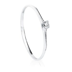 18K SOLITARIO ORO BLANCO DIAMANTE 0,055 QTS. SI-H ANCHO: 3MM