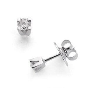 18K PENDIENTES ORO BLANCO 2 DIAMANTES 0,11 QTS.SI-H CIERRE PRESION 2,4MM