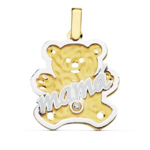 18K COLGANTE BICOLOR MAMA OSO. 22X21 MM