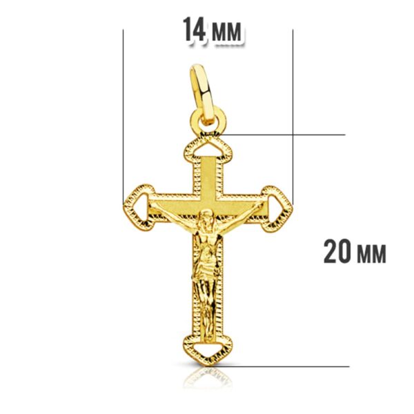 18K CRUZ ORO AMARILLO CON CRISTO. 23X14 MM - Imagen 2