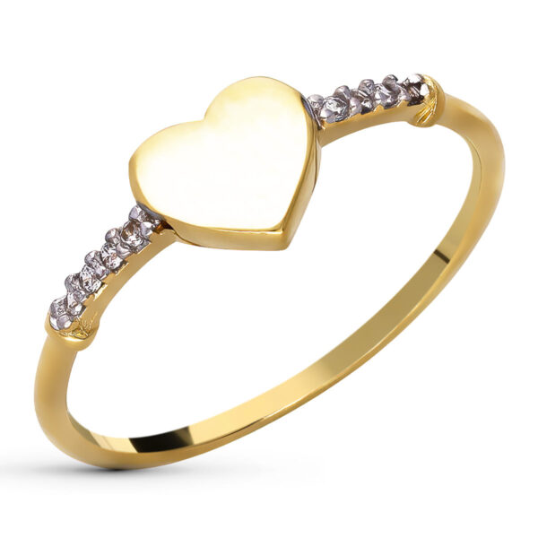 18K COLGANTE ORO AMARILLO CORAZON CIRCONITA 13X13 MM - Imagen 2