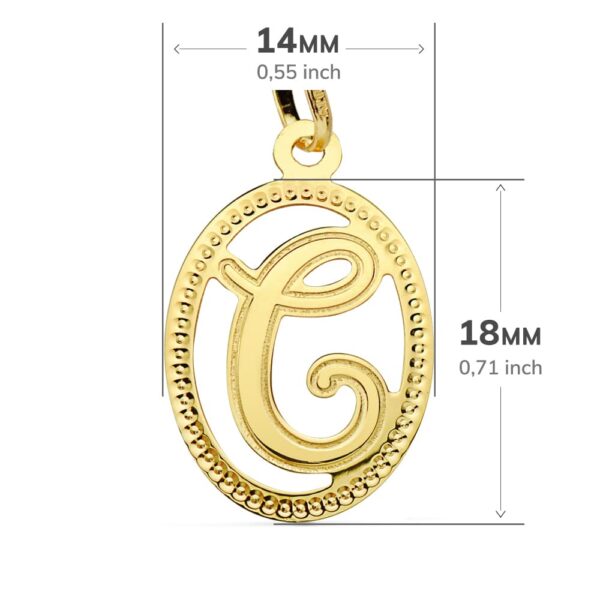 18K COLGANTE ORO AMARILLO INICIAL LETRA C 21X14 MM - Imagen 2
