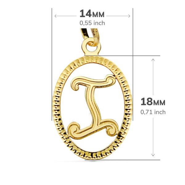 18K COLGANTE ORO AMARILLO INICIAL LETRA I 21X14 MM - Imagen 2