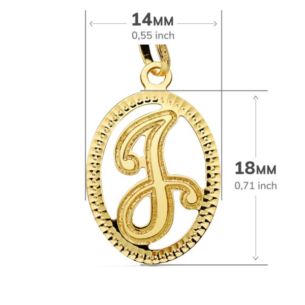 18K COLGANTE ORO AMARILLO INICIAL LETRA J 21X14 MM - Imagen 2