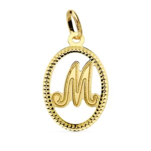 18K COLGANTE ORO AMARILLO INICIAL LETRA M. 21X14 MM