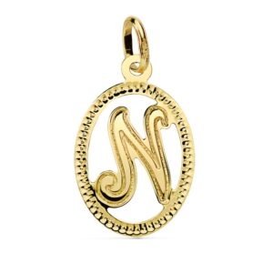 18K COLGANTE ORO AMARILLO INICIAL LETRA N 21X14 MM