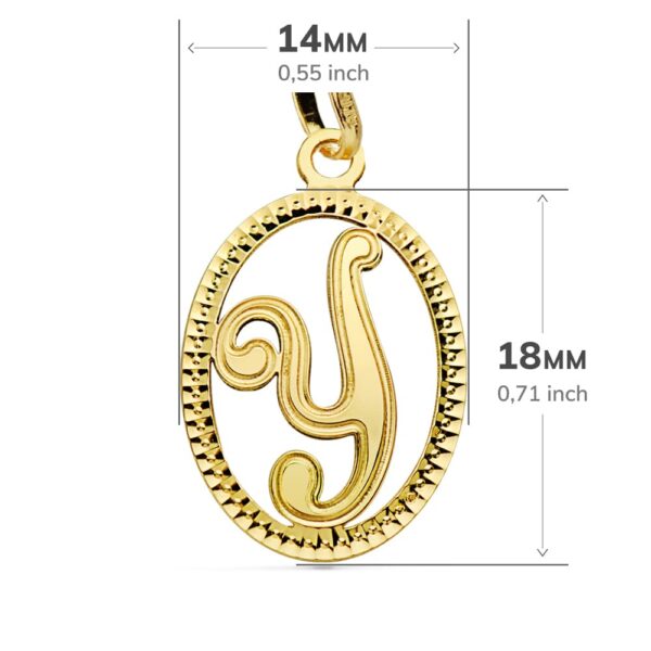 18K COLGANTE ORO AMARILLO INICIAL LETRA Y 21X14 MM - Imagen 2