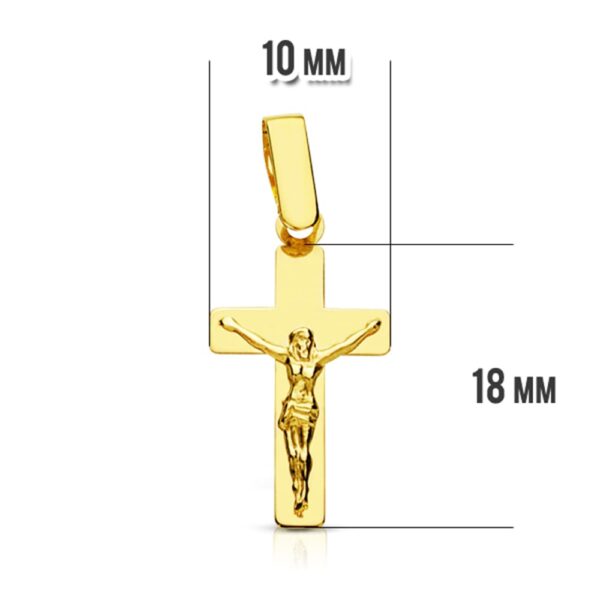 18K CRUZ ORO AMARILLO CON CRISTO PLANA 20X11 MM - Imagen 2