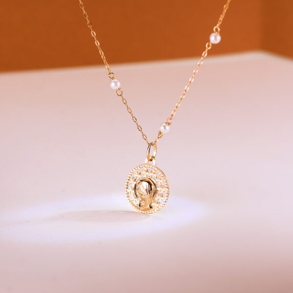 18K MEDALLA ORO AMARILLO VIRGEN NIÑA CALADA 16MM - Imagen 2