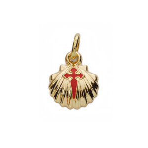 18K COLGANTE ORO AMARILLO CONCHA DE SANTIAGO SIMPLE 10 MM