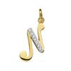 18K COLGANTE ORO BICOLOR LETRA N CIRCONITA 13X10 MM