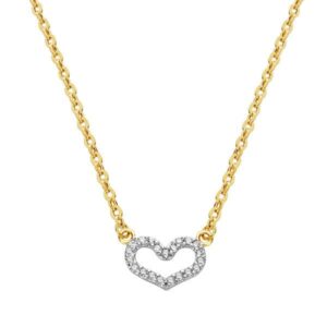 18K COLGANTE ORO BICOLOR CORAZON CON CADENA 45CM