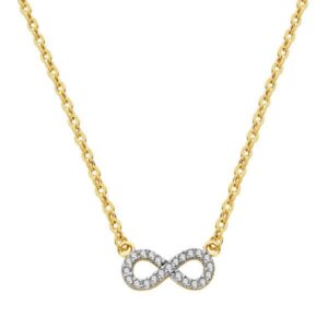 18K COLGANTE ORO BICOLOR INFINITO 12X5 MMCADENA 45CM