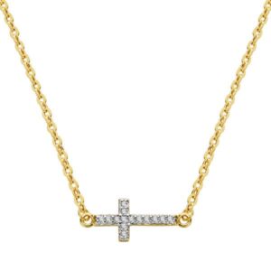 18K COLGANTE ORO BICOLOR CRUZ CON CADENA 45CM