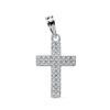 18K CRUZ CIRCONITA ORO BLANCO 20X12 MM